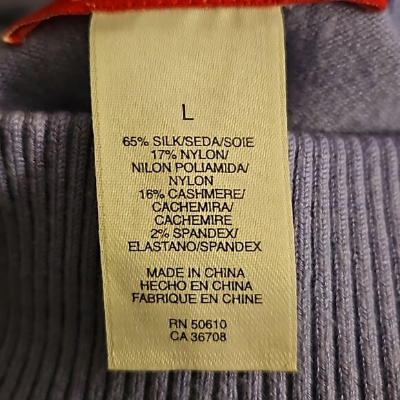 Anne Klein Women's Size L Silk Nylon Cashmere Sweater L | Sparkly Button Detail - Picture 7 of 7